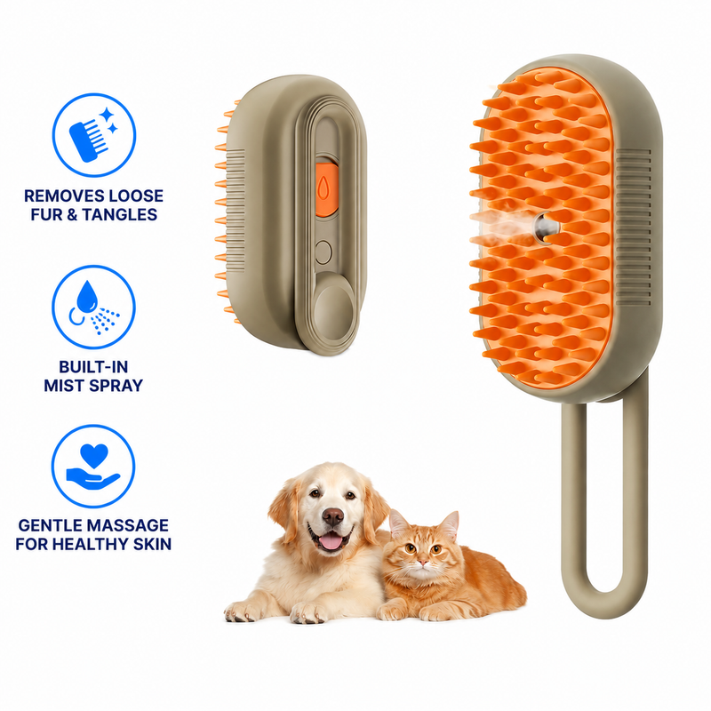 FurEase 3-in-1 Pet Grooming Brush