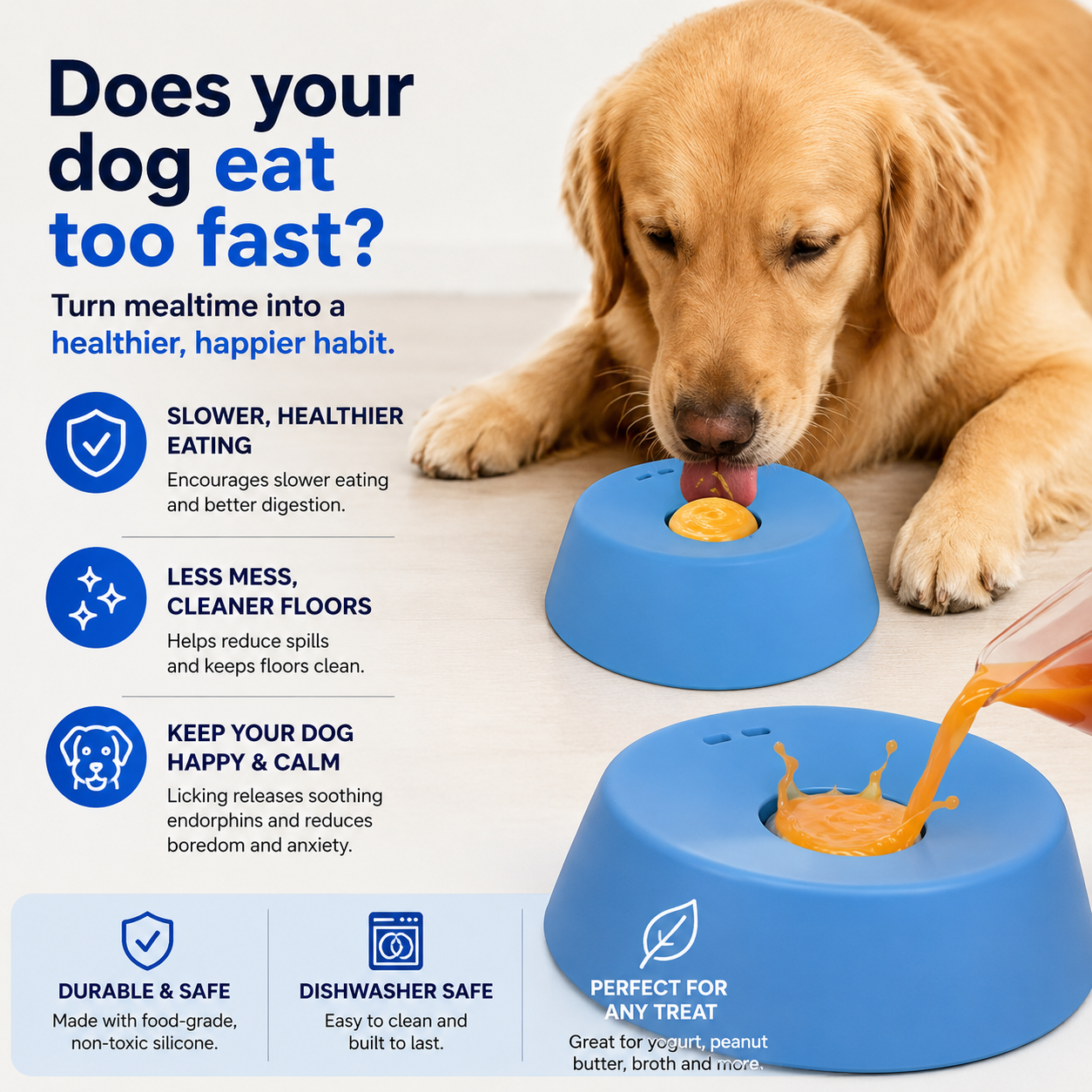 Non-Slip Dog Licking Bowl